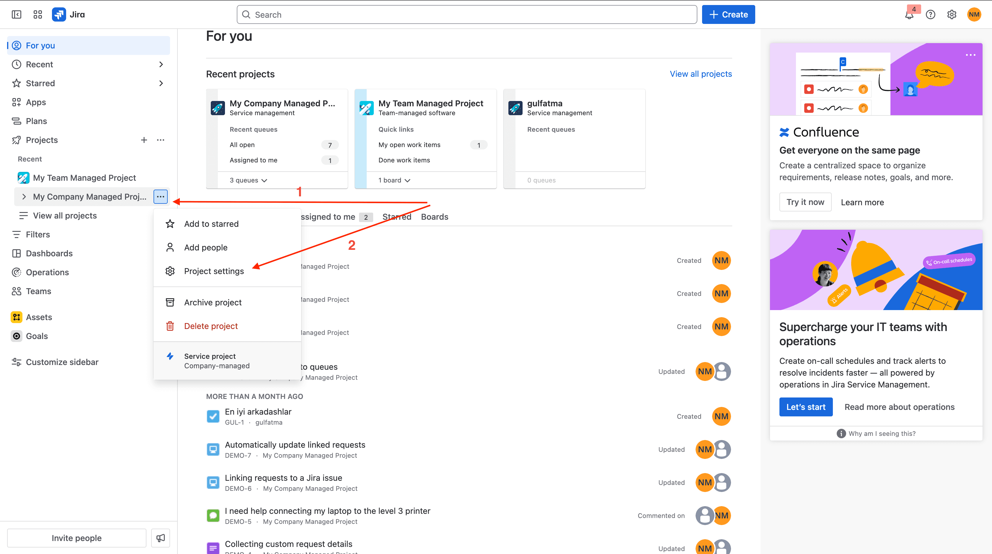 Tick checklist for Jira - Company Managed Project Settings