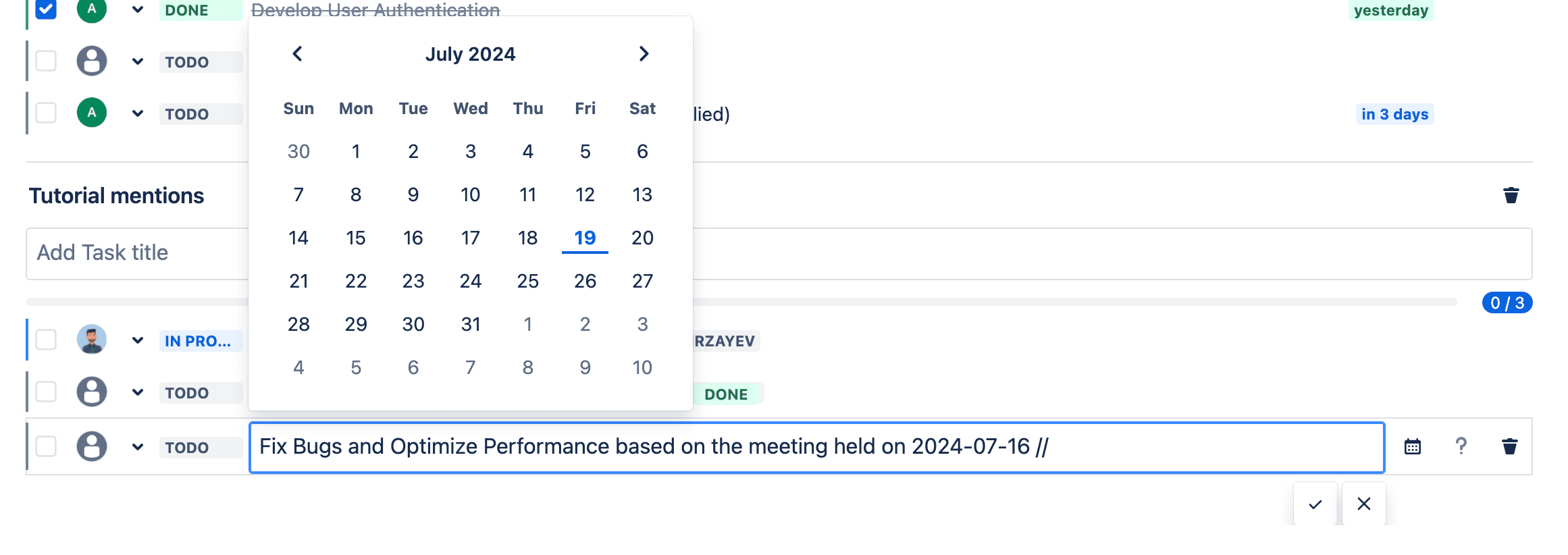 date picker open demonstrated