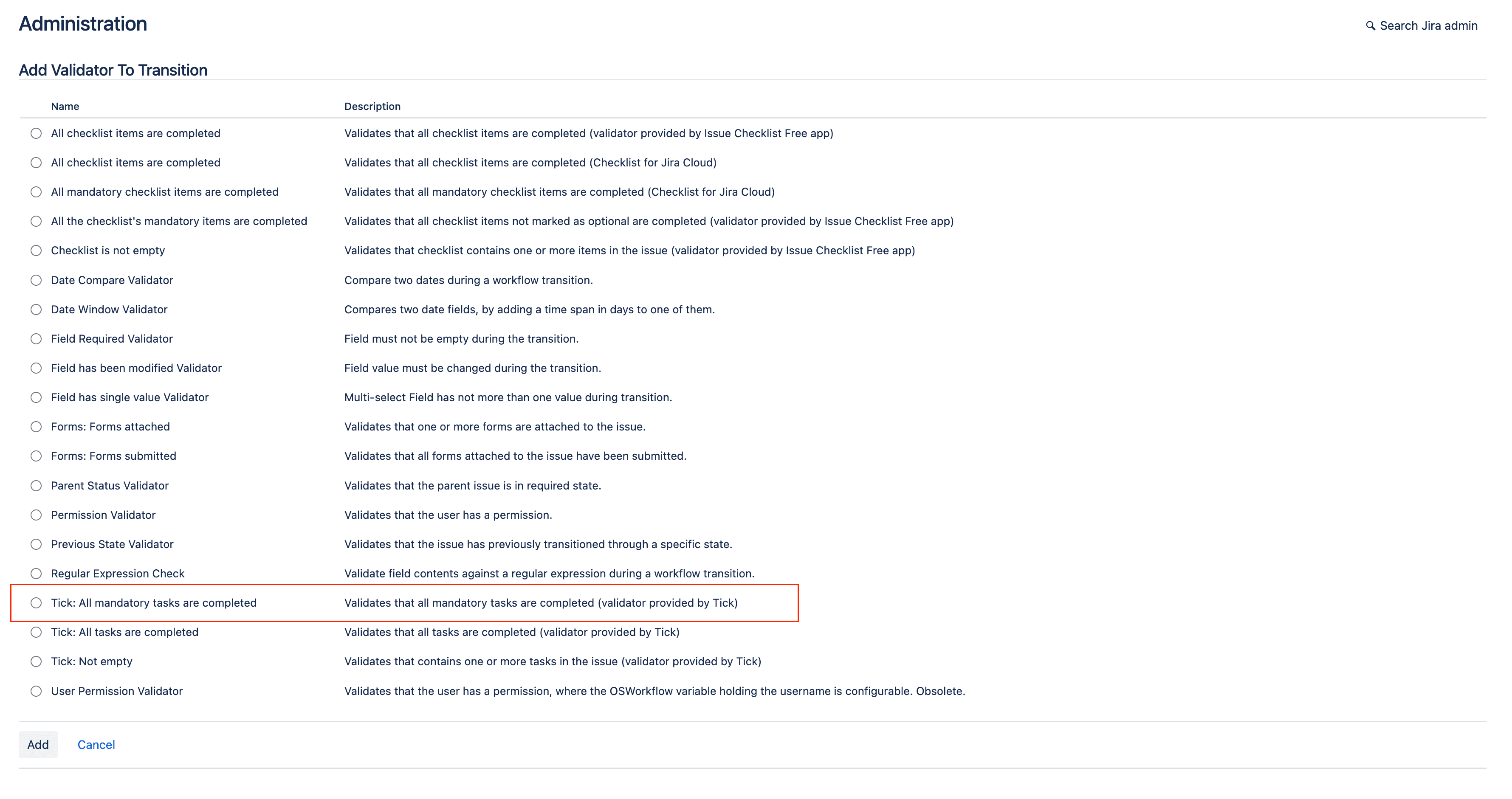 workflow Validates that all mandatory tasks are completed marked in red