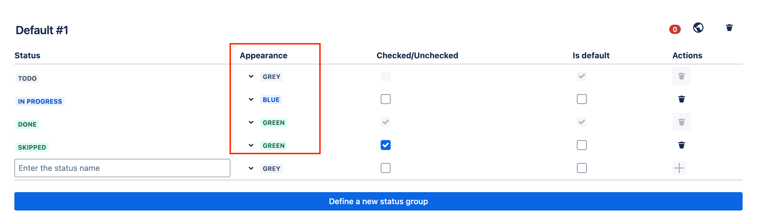 Tick checklist for Jira - status group - status appearance